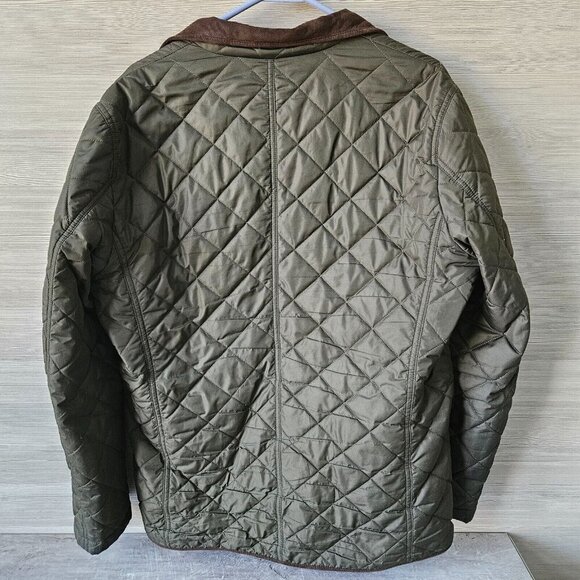 Robert Talbott Willow Creek Quilted Chore Coat Olive Button Zip Jacket Size M - Picture 3 of 16